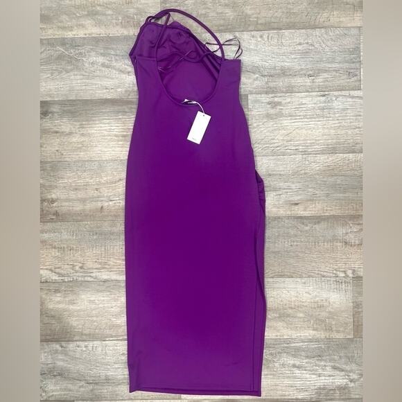 MANGO Blogger Fave Asymmetric Midi Dress 💜✨ NWT - Picture 16 of 16